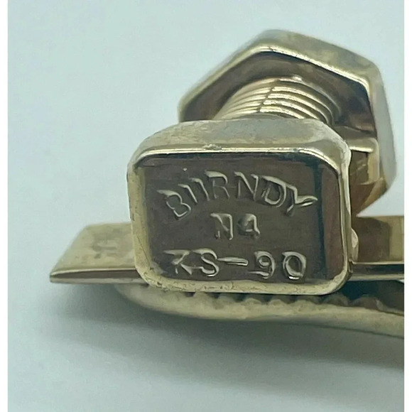 Burndy N4-10STR KS90 Split Bolt Connector Gold Tone Tie‎ Tack - Picture 3 of 3